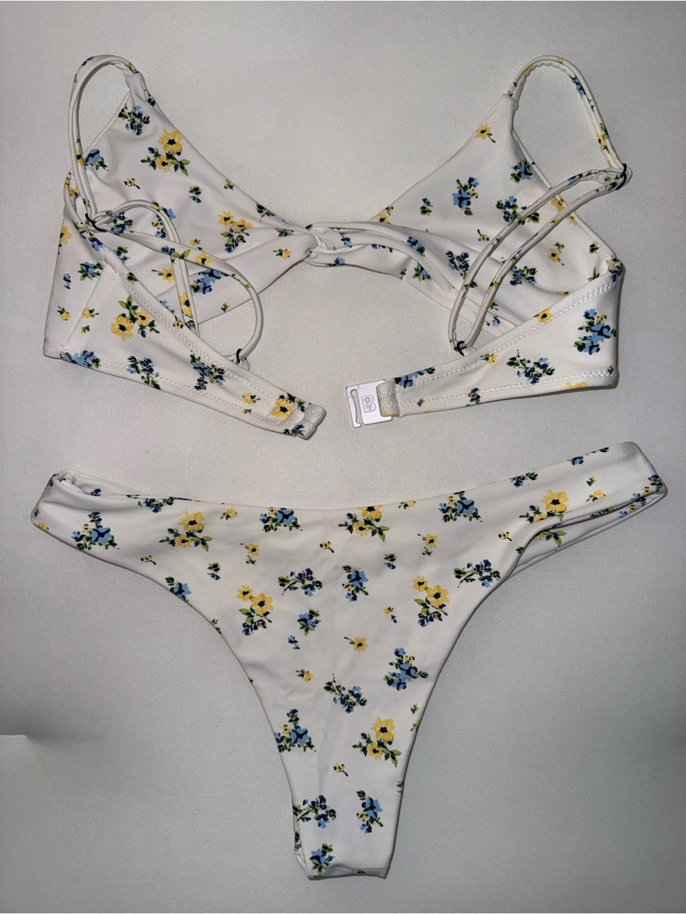 Blackbough White Floral Twist Bikini Set